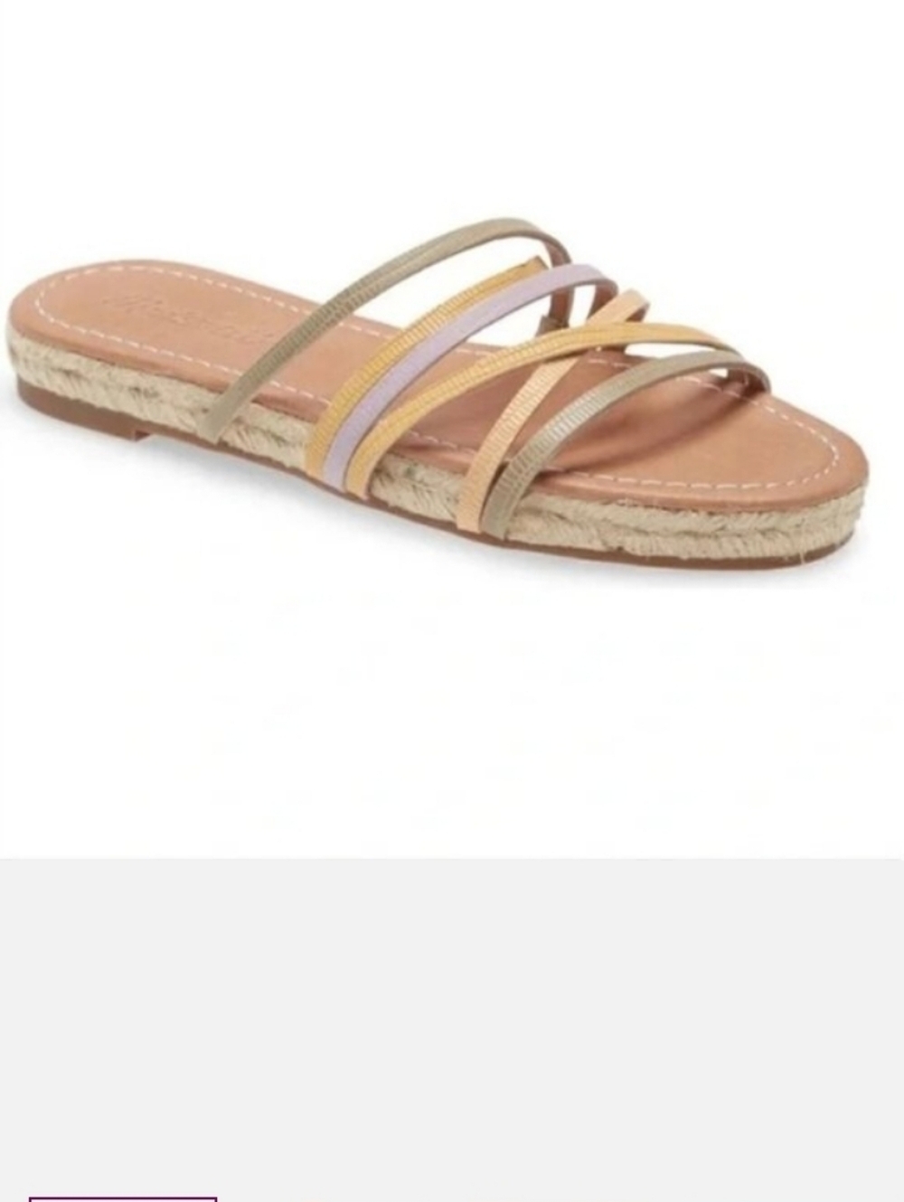 Madewell Kathryn Espadrille Slide Sandal Snake Embossed Leather Size 10